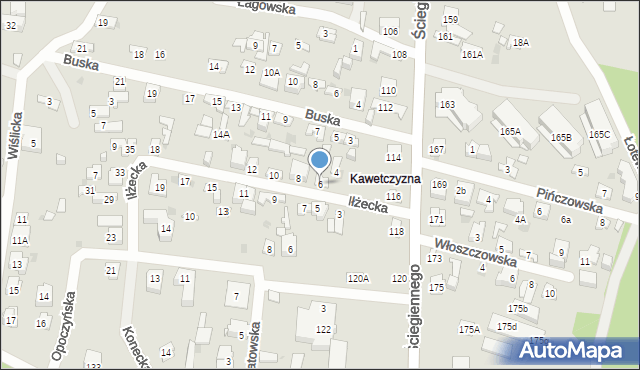 Kielce, Iłżecka, 6, mapa Kielc