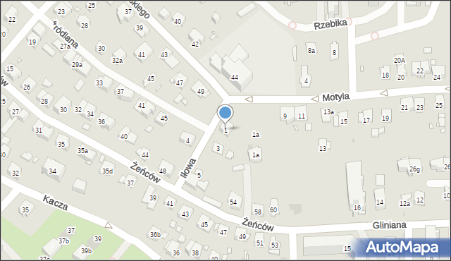 Kraków, Iłowa, 1, mapa Krakowa