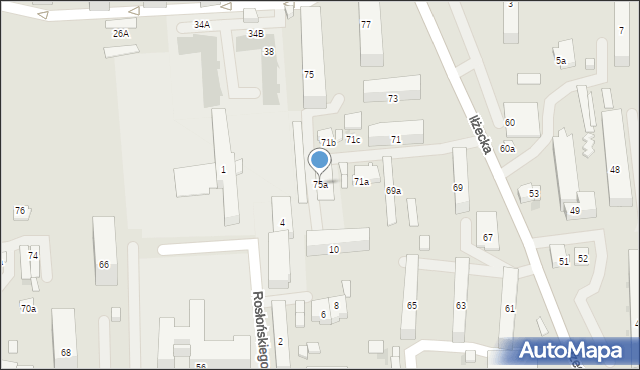 Ostrowiec Świętokrzyski, Iłżecka, 75a, mapa Ostrowiec Świętokrzyski