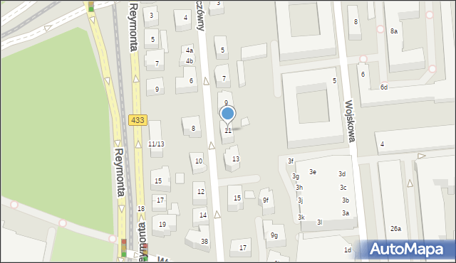 Poznań, Iłłakowiczówny Kazimiery, 11, mapa Poznania