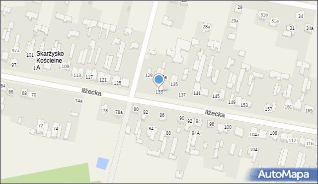 Skarżysko Kościelne, Iłżecka, 133, mapa Skarżysko Kościelne