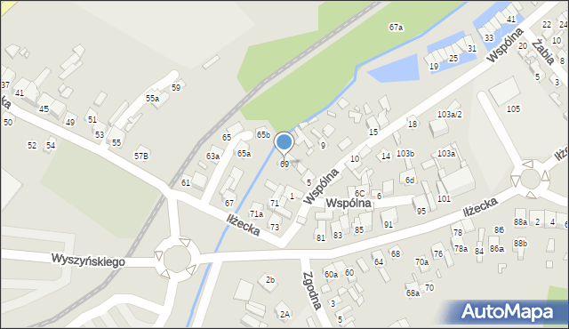 Starachowice, Iłżecka, 69, mapa Starachowic