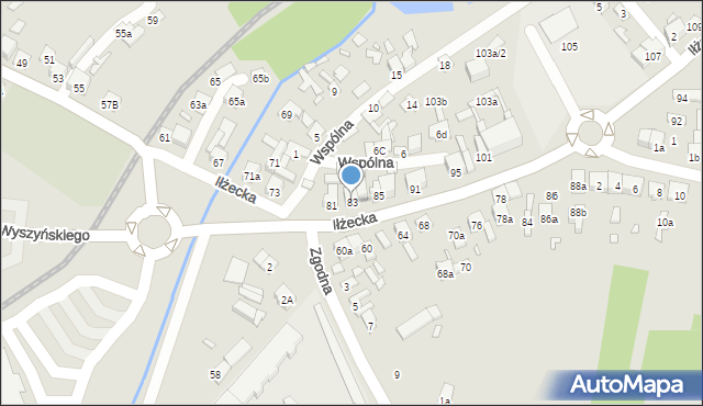 Starachowice, Iłżecka, 83, mapa Starachowic