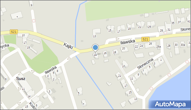 Susz, Iławska, 14, mapa Susz