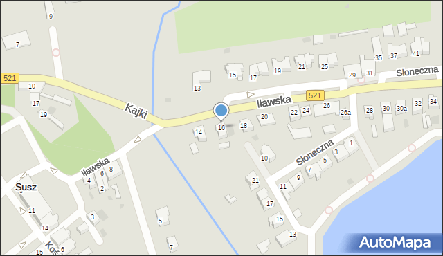 Susz, Iławska, 16, mapa Susz