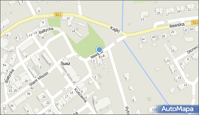Susz, Iławska, 6, mapa Susz