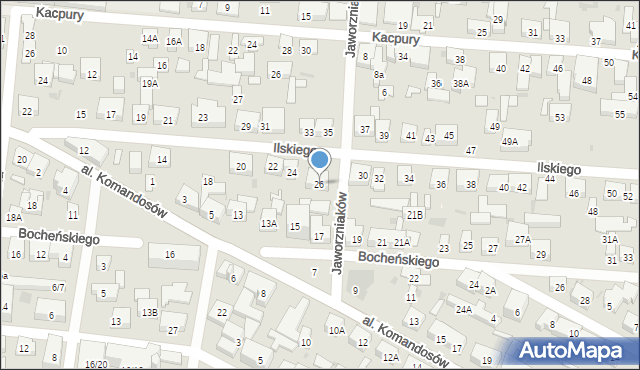 Warszawa, Ilskiego Franciszka, 26, mapa Warszawy