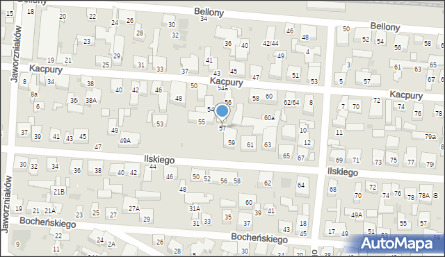Warszawa, Ilskiego Franciszka, 57, mapa Warszawy