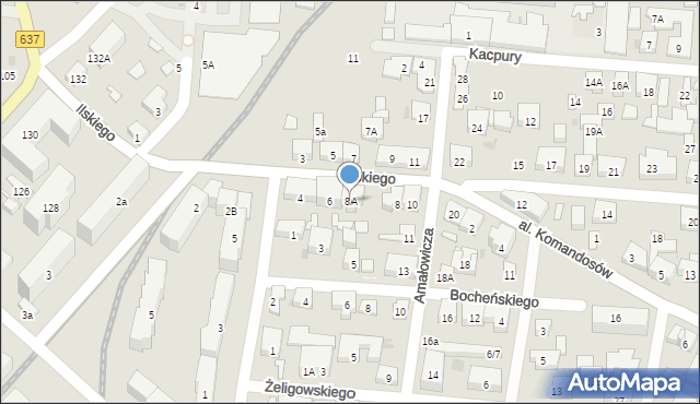 Warszawa, Ilskiego Franciszka, 8A, mapa Warszawy