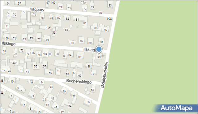 Warszawa, Ilskiego Franciszka, 90, mapa Warszawy