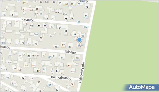 Warszawa, Ilskiego Franciszka, 91, mapa Warszawy