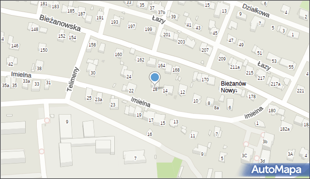 Kraków, Imielna, 18, mapa Krakowa