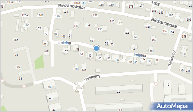 Kraków, Imielna, 45a, mapa Krakowa