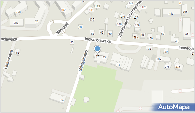 Bydgoszcz, Inowrocławska, 37, mapa Bydgoszczy