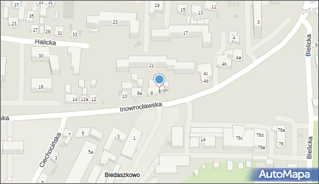 Bydgoszcz, Inowrocławska, 6, mapa Bydgoszczy