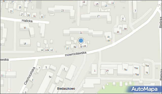 Bydgoszcz, Inowrocławska, 8, mapa Bydgoszczy