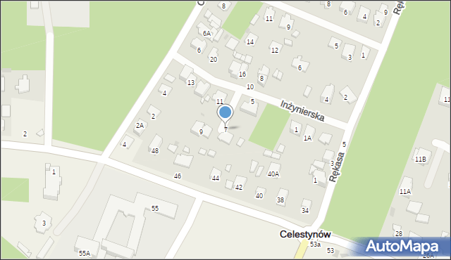 Celestynów, Inżynierska, 7, mapa Celestynów