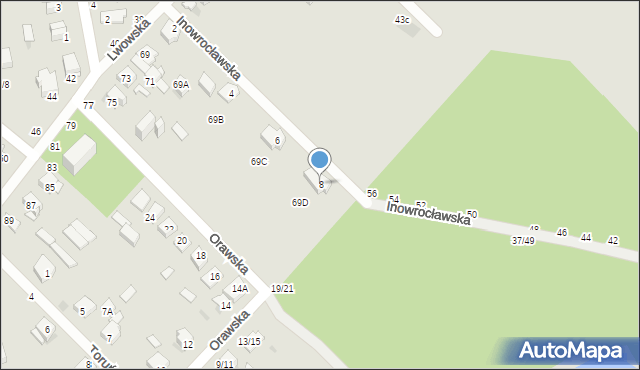 Częstochowa, Inowrocławska, 8, mapa Częstochowy