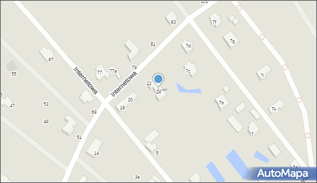 Gdańsk, Internetowa, 24, mapa Gdańska