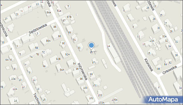 Gdynia, Inżynierska, 95, mapa Gdyni