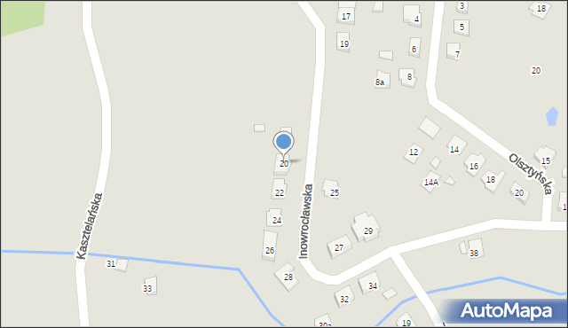 Gniezno, Inowrocławska, 20, mapa Gniezna