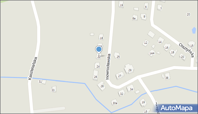 Gniezno, Inowrocławska, 22, mapa Gniezna