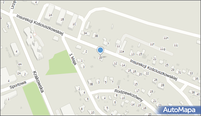 Jaworzno, Insurekcji Kościuszkowskiej, 10, mapa Jaworzno