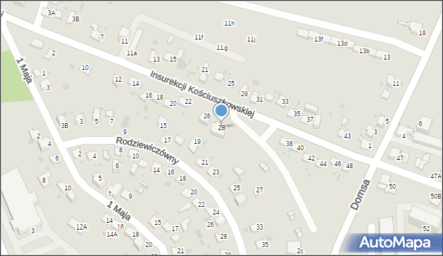 Jaworzno, Insurekcji Kościuszkowskiej, 28, mapa Jaworzno