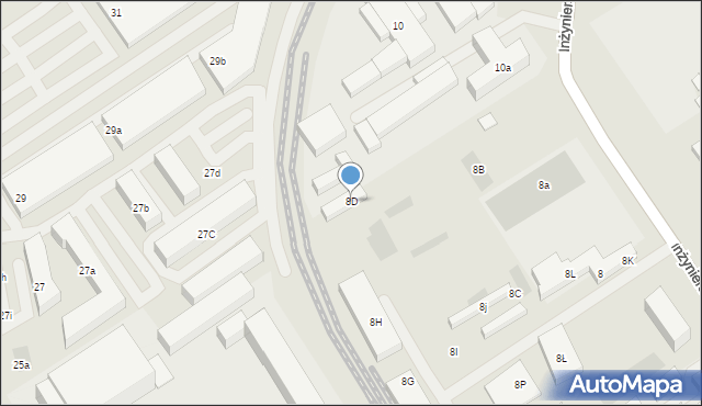 Lublin, Inżynierska, 8D, mapa Lublina