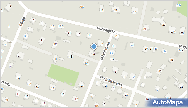 Milanówek, Inżynierska, 4, mapa Milanówek