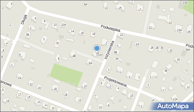 Milanówek, Inżynierska, 4A, mapa Milanówek