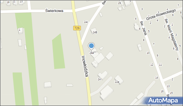 Opoczno, Inowłodzka, 24a, mapa Opoczno