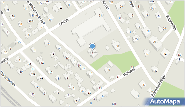 Otwock, Inwalidów Wojennych RP, 1, mapa Otwock