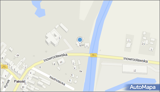 Pakość, Inowrocławska, 5, mapa Pakość