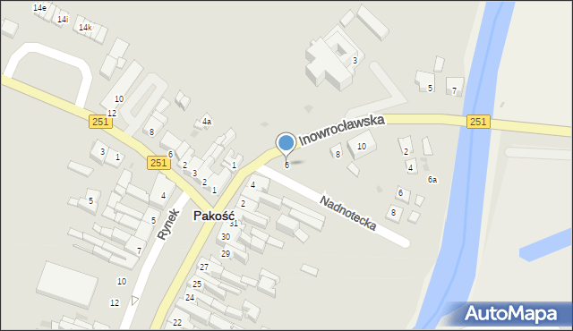 Pakość, Inowrocławska, 6, mapa Pakość