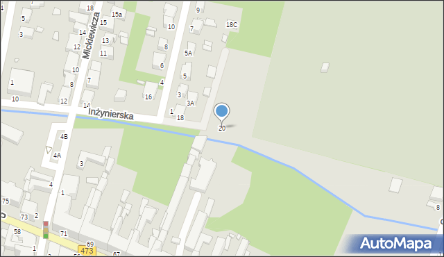 Piotrków Trybunalski, Inżynierska, 20, mapa Piotrków Trybunalski