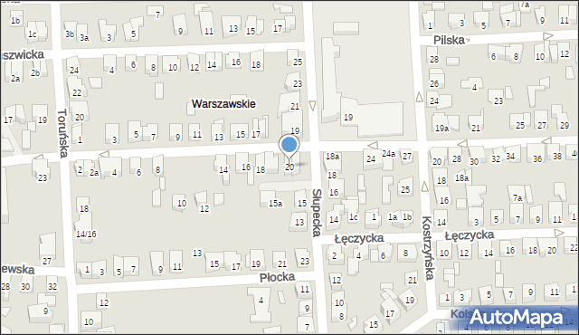 Poznań, Inowrocławska, 20, mapa Poznania