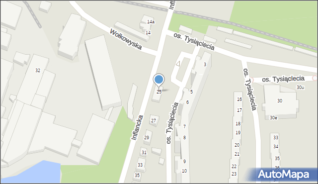 Poznań, Inflancka, 25, mapa Poznania