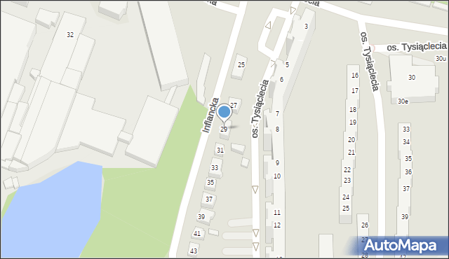 Poznań, Inflancka, 29, mapa Poznania