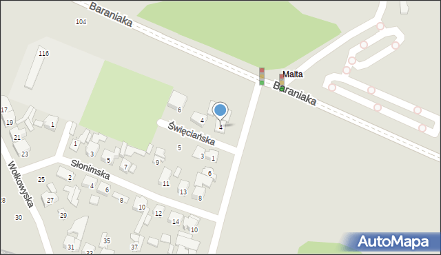 Poznań, Inflancka, 4, mapa Poznania