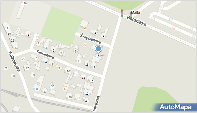 Poznań, Inflancka, 6, mapa Poznania