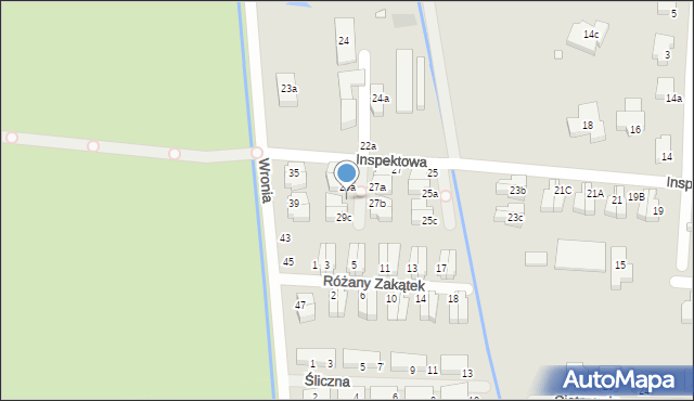 Szczecin, Inspektowa, 29b, mapa Szczecina