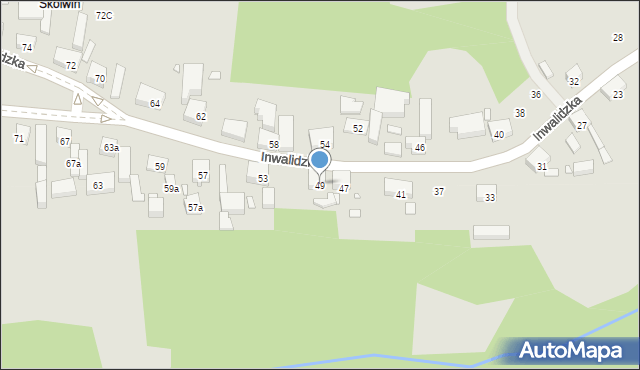 Szczecin, Inwalidzka, 49, mapa Szczecina