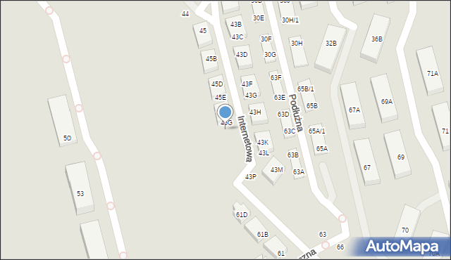 Warszawa, Internetowa, 45H, mapa Warszawy