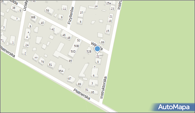 Warszawa, Instruktorska, 11, mapa Warszawy