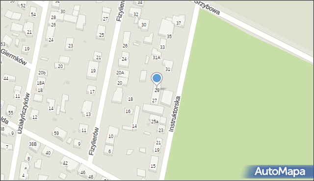 Warszawa, Instruktorska, 29, mapa Warszawy