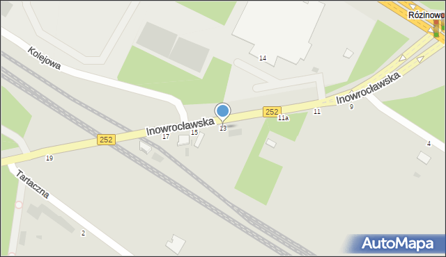 Włocławek, Inowrocławska, 13, mapa Włocławka