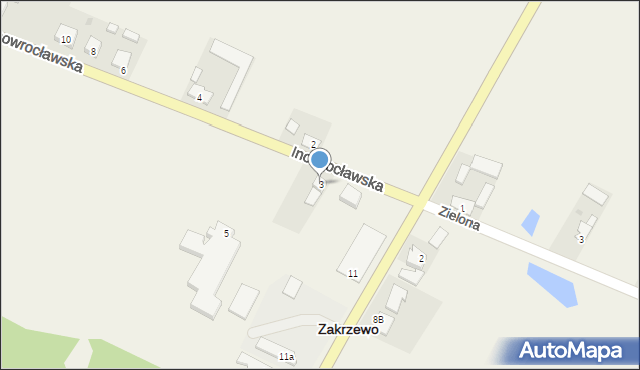 Zakrzewo, Inowrocławska, 3, mapa Zakrzewo