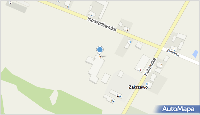 Zakrzewo, Inowrocławska, 5, mapa Zakrzewo