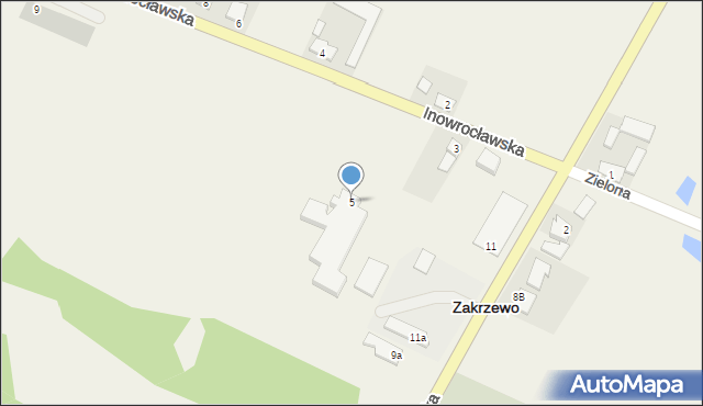 Zakrzewo, Inowrocławska, 5, mapa Zakrzewo